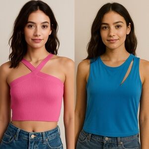 Pink AND Blue tanks - both size medium / sold together